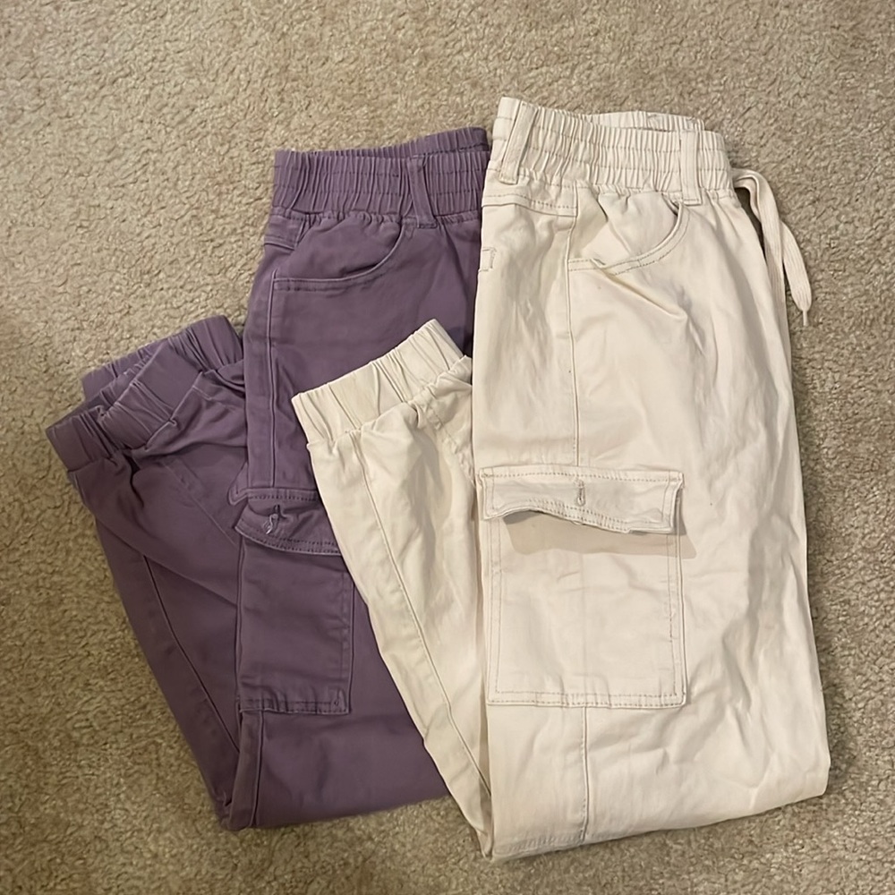 Purple and Cream cargo pants set
